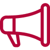 Red megaphone icon