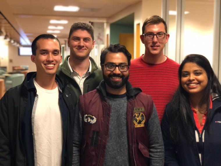 JOIM student authors Jeffrey Glupker ‘18, Vinit Nair, Benjamin Richman ‘18, Kyle Riener ‘18, and Amrita Sharma ‘18