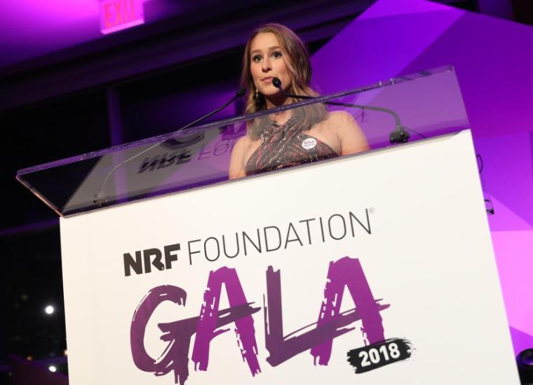 Marlowe Camblin at the NRF Gala where she received a scholarship. image link to article
