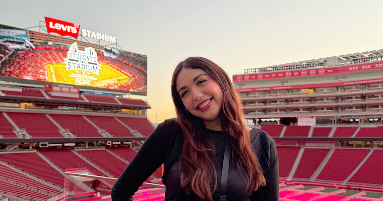 Emma Alvarez ’28 attends this year’s Students at the Stadium event hosted by the San Francisco 49ers