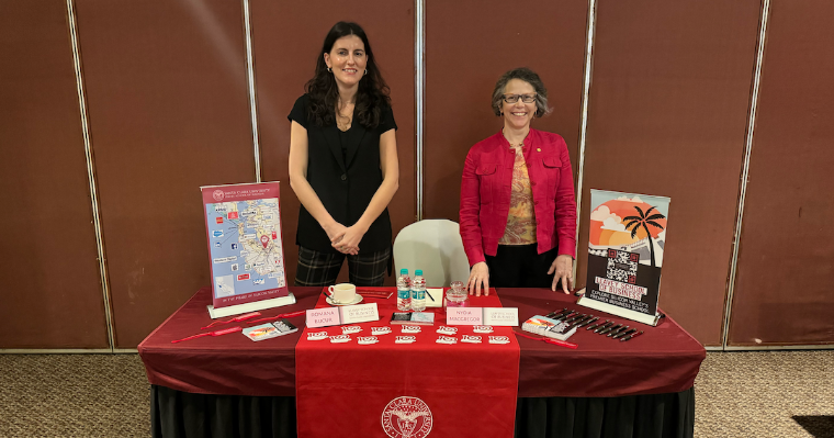 Romana Bucur and Nydia MacGregor attending an admissions event in India