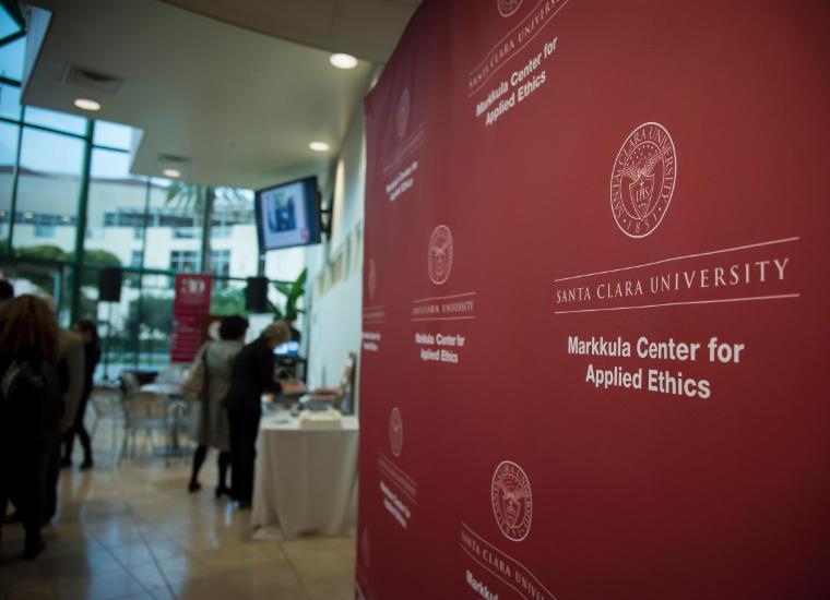 Wall of Markkula Center image link to article