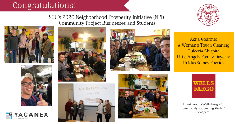 SCU's 2020 Neighborhood Prosperity Initiative (NPI) Community Project Businesses and Students