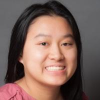 Person smiling in a pink shirt, titled 'Stephanie Sam'.