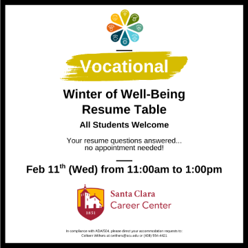 Winter of Well-Being Resume Table