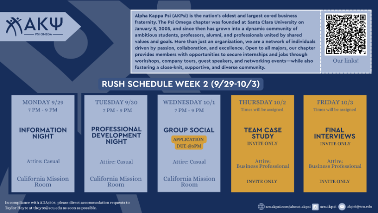 Rush Schedule