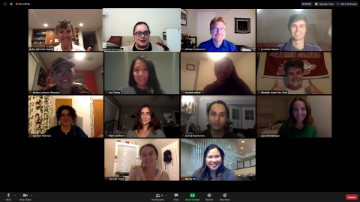 Screenshot of LSB Community Fellows Zoom meeting with 15 participants' video feeds.