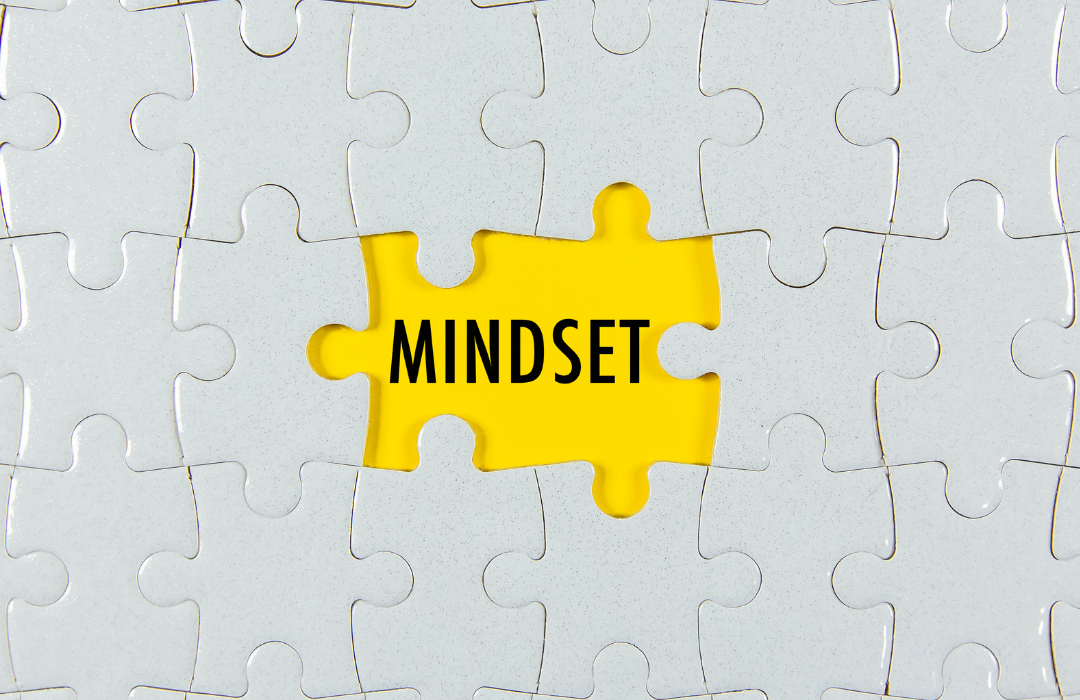 A missing puzzle piece with the word Mindset 