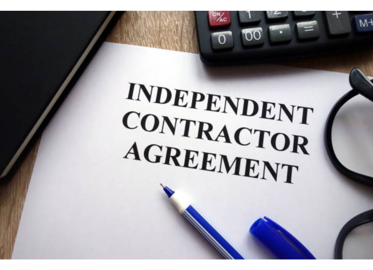 Photo of file stating Independent Contractor Agreement