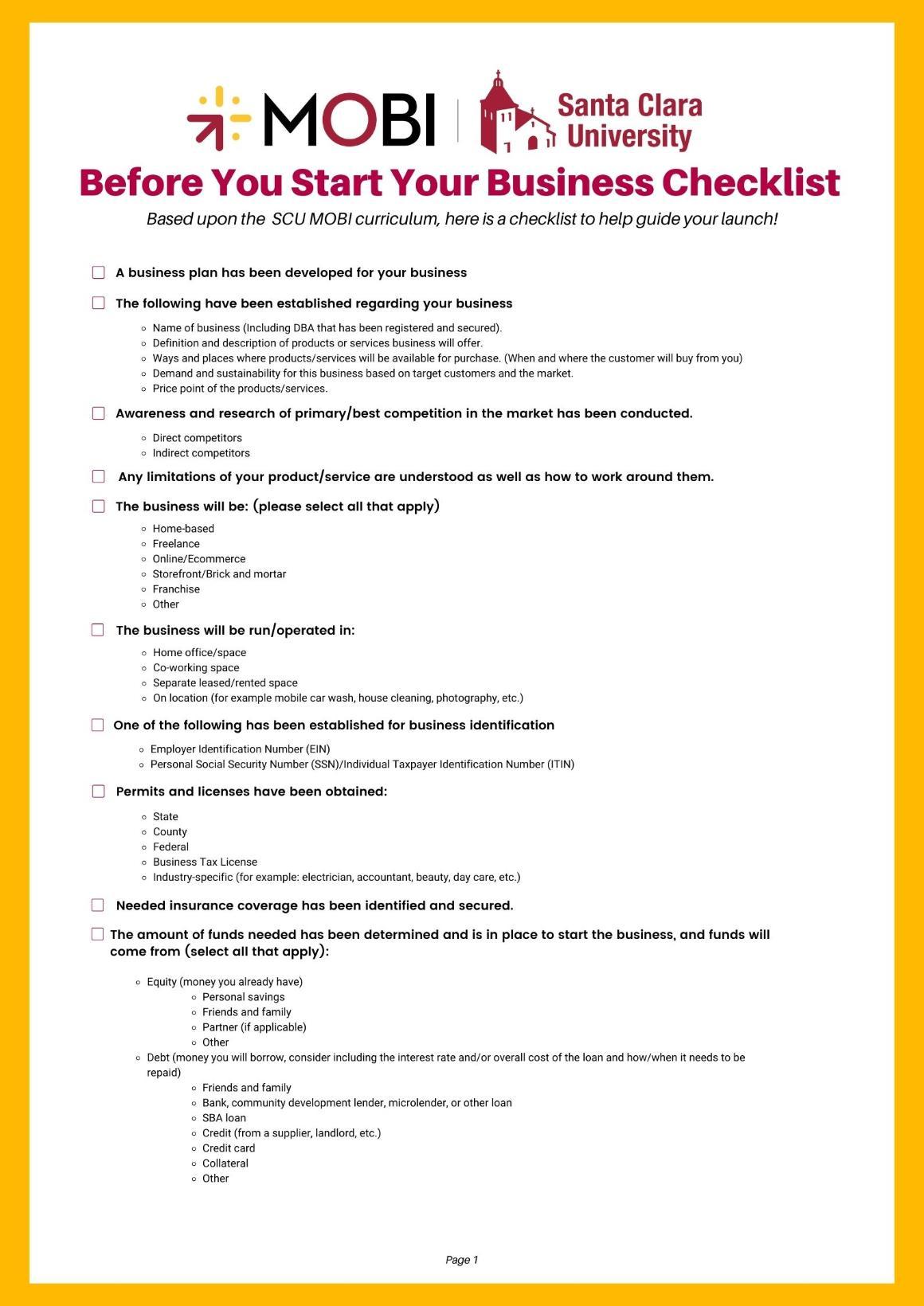 Checklist for starting your business jpg image version Page 1