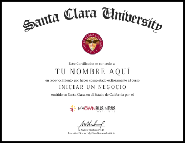 Spanish Certificate of Completion for Starting a Business