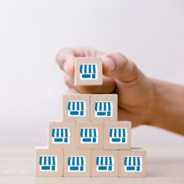 Hand stacking matching blocks