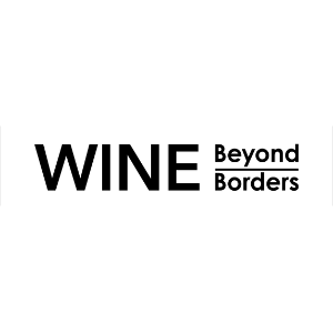 The words Wine Beyond Borders in bold black text 