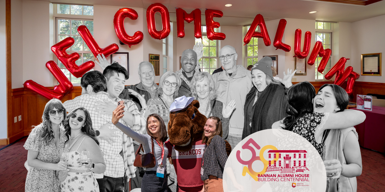 Large red balloon letters reading 