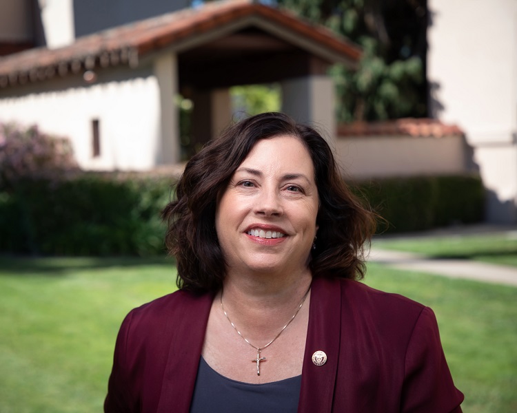 Lisa Kloppenberg outside the Mission Church 