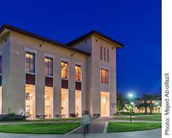 Learning Commons at night.