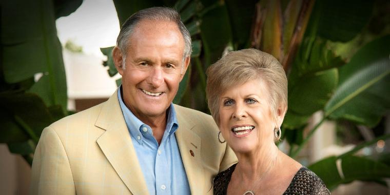 Portrait of John A. and Susan Sobrato during Alumni Weekend.