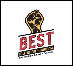 A yellow and black fist against a white background.