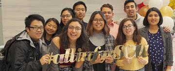 Students celebrating SCU's 2019 Day of Giving.