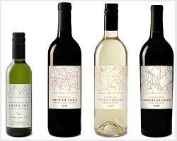 One bottle of olive oil and three bottles of wine.