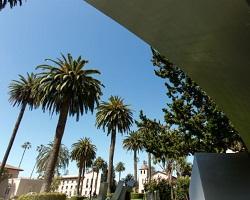 Mission and palms taken from near de Saisset Museum.