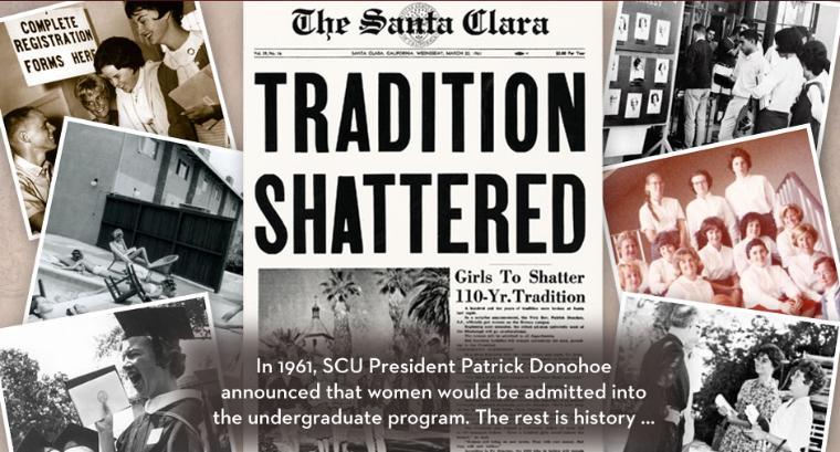 Collage of vintage images with the headline Tradition Shattered in bold text. -  Link to file