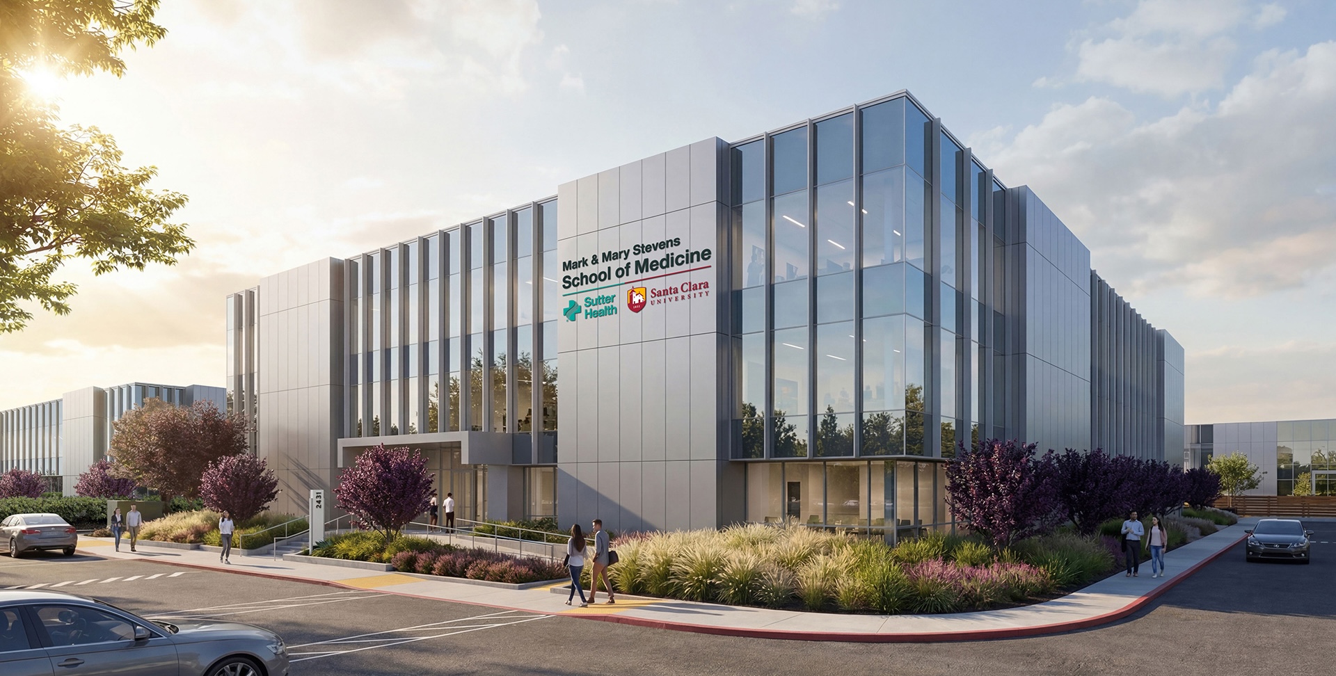 Rendering of Santa Clara Universitys new medical school. 