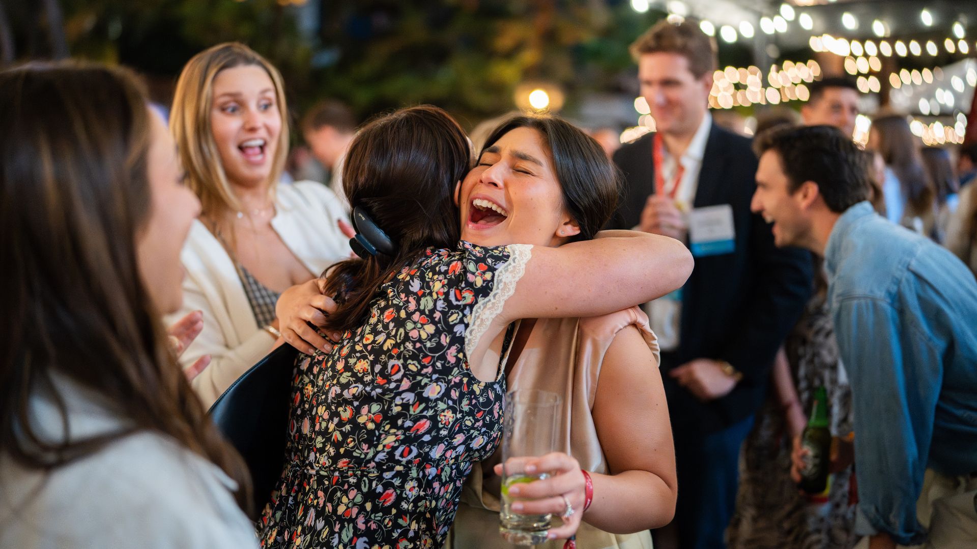 Class Dinner Hug in Mission Gardens 