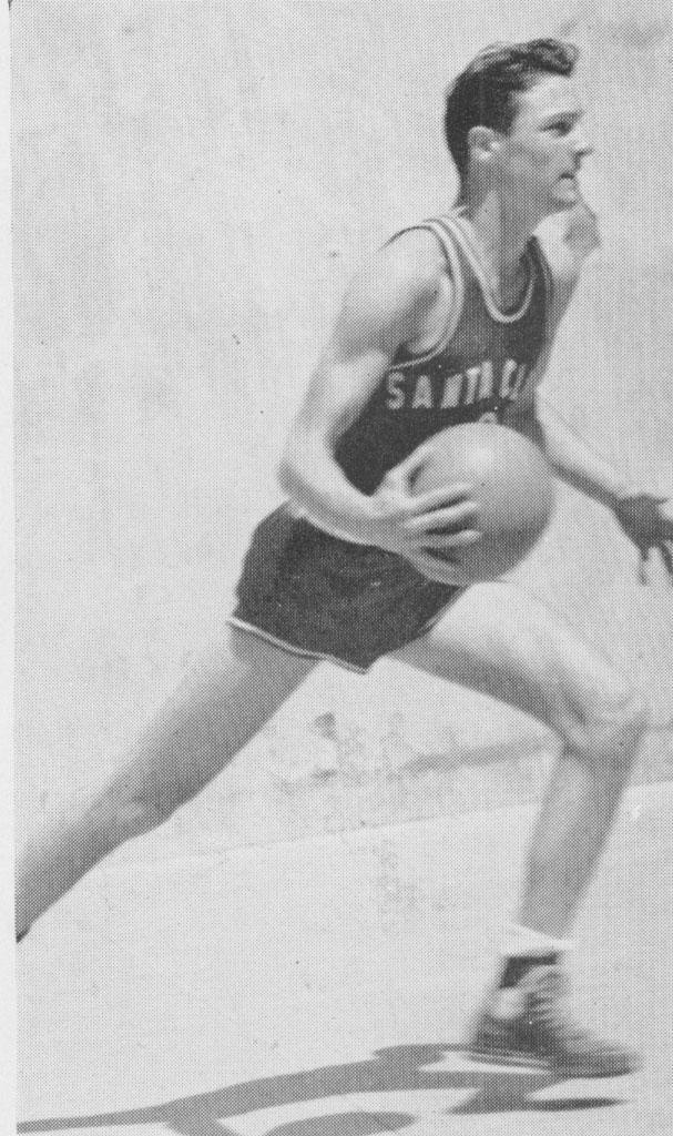 Man playing basketball, titled Bruce Hale Class of 1941.