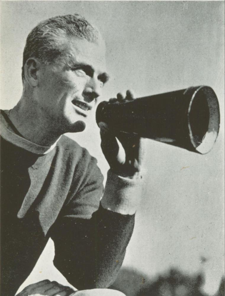 A person holding a megaphone.