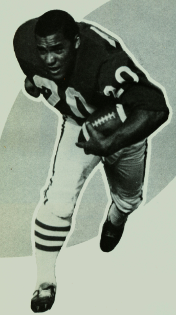 A football player running with the ball.