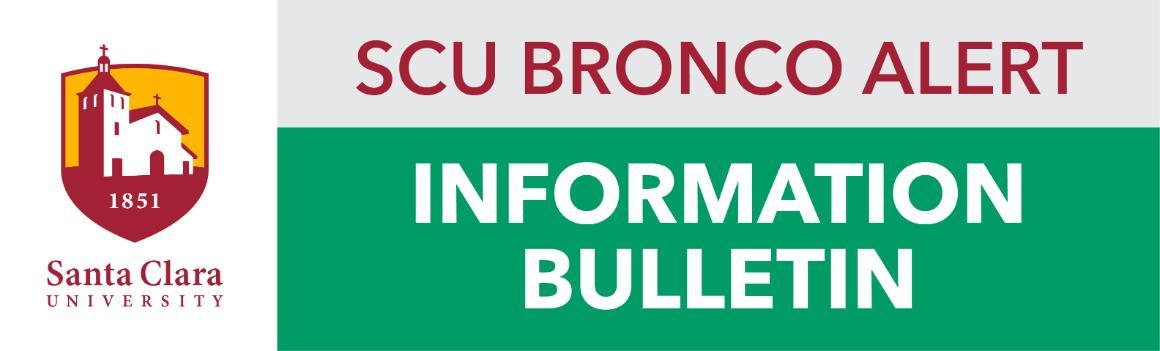 Information Bulletin Bronco Alert banner 