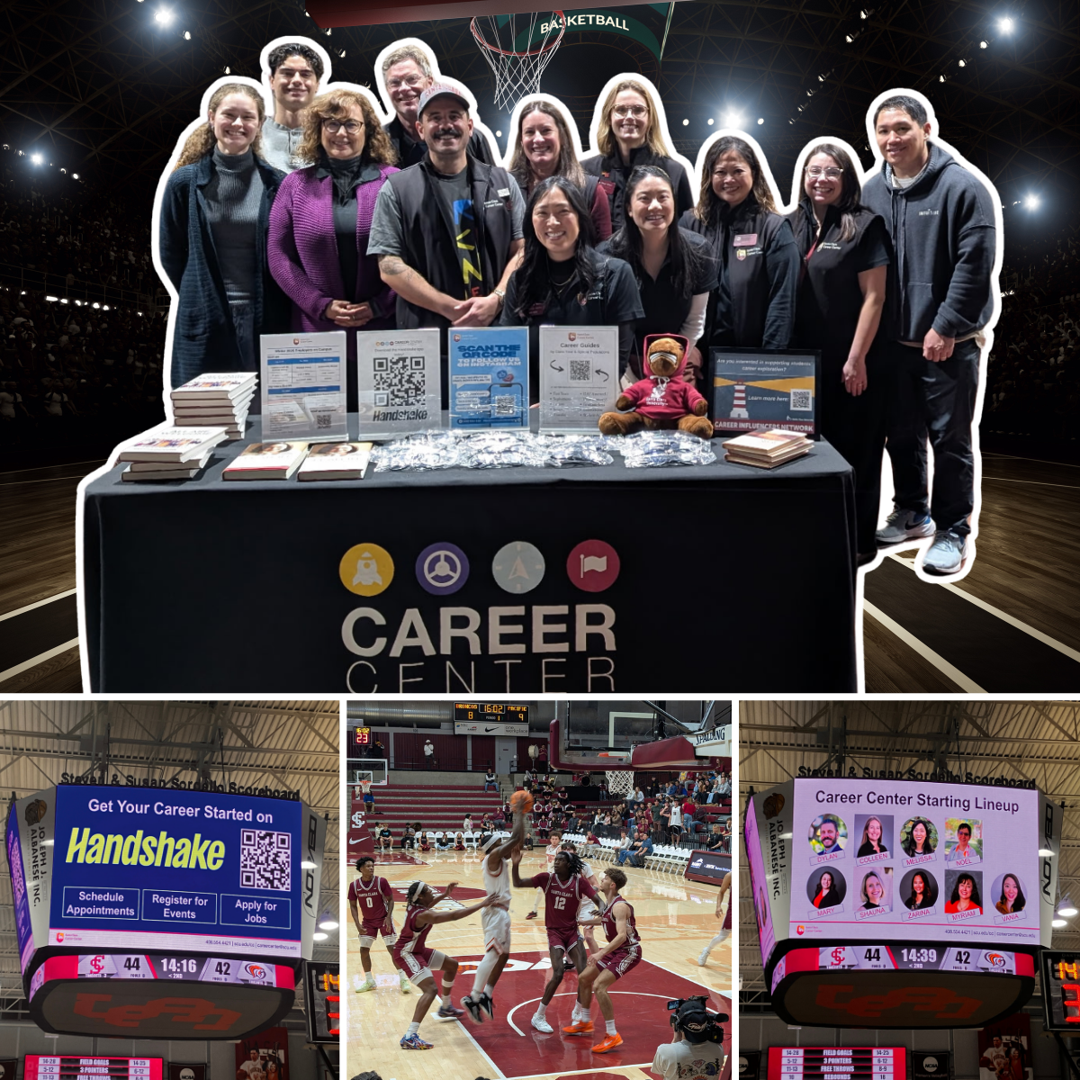 Career Center team at basketball game