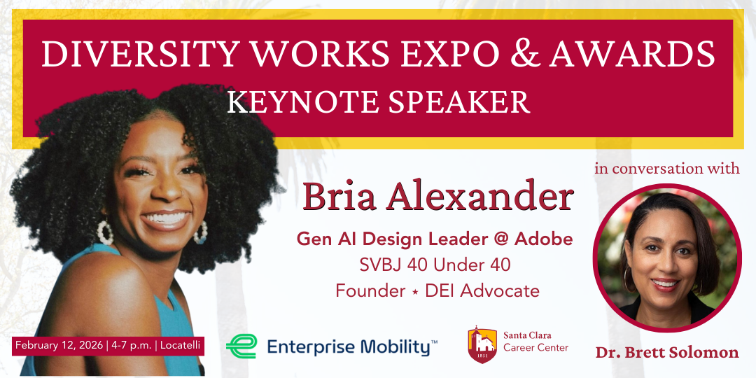DWE keynote speaker Bria Alexander in conversation with Dr. Brett Solomon flyer