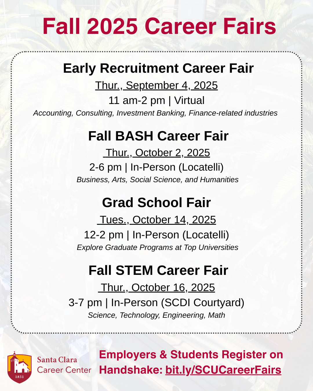 Fall career fairs