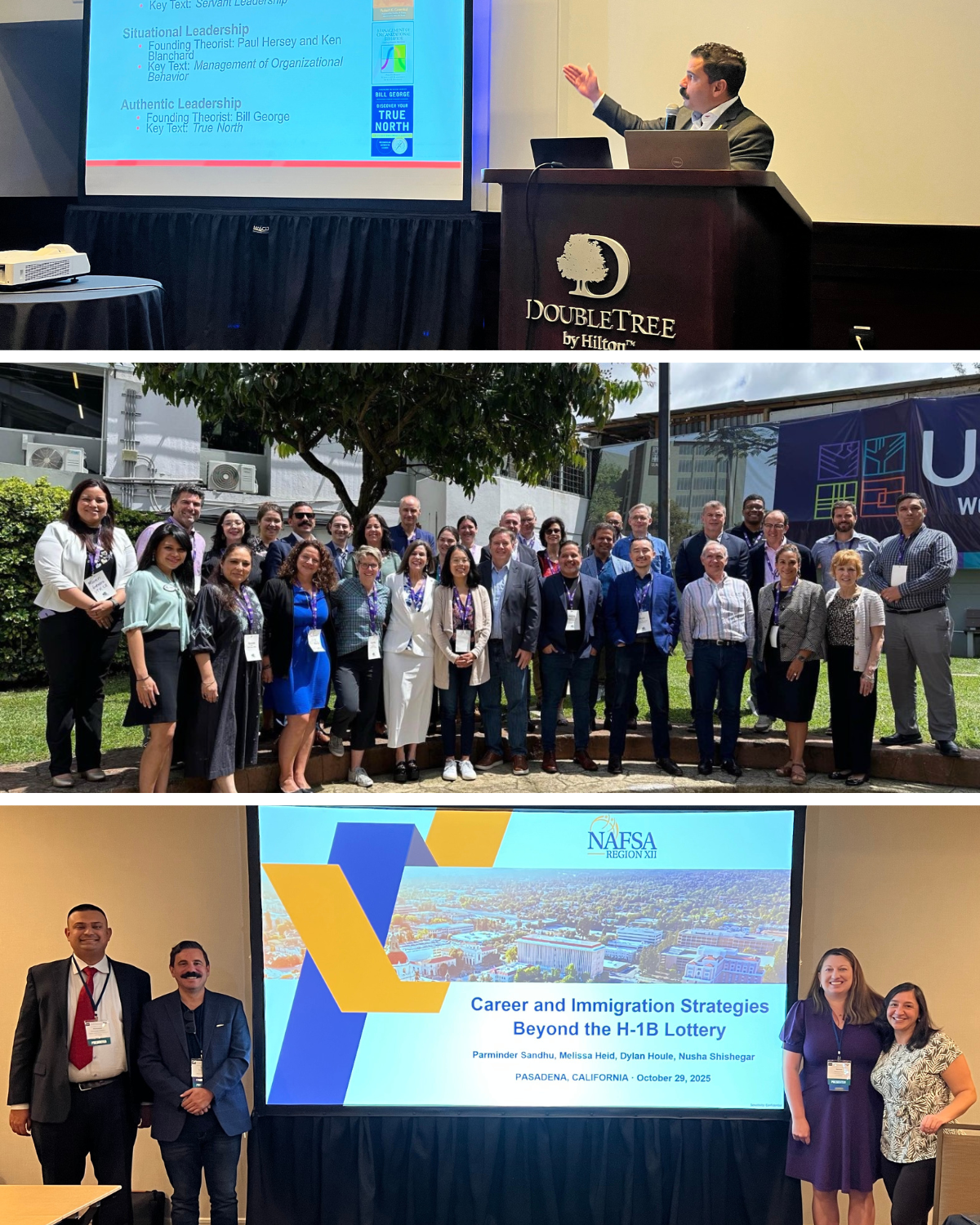 Collage of Dylan Houle conference photos