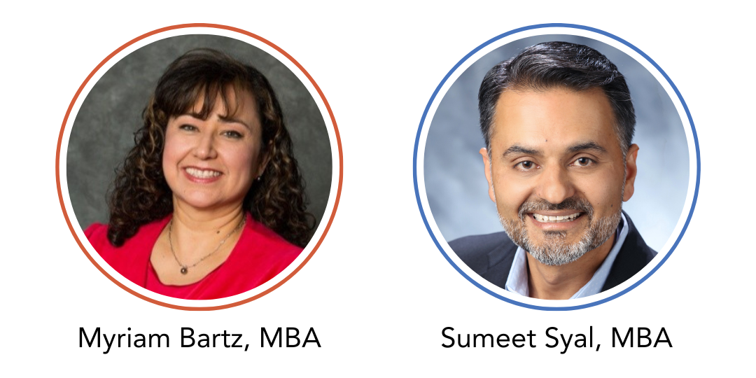 Myriam Bartz and Sumeet Syal headshots