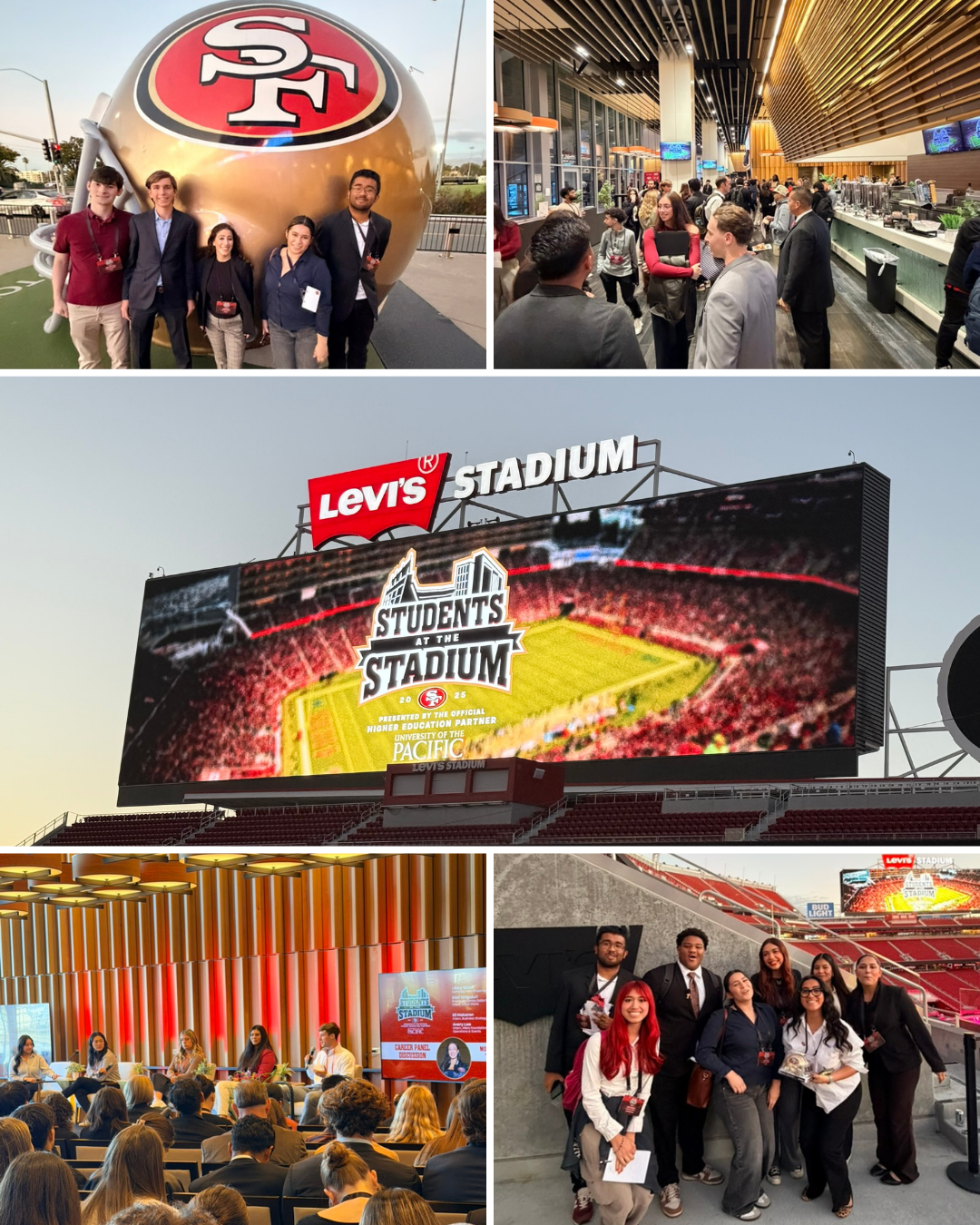 Photo collage of 49ers Students at the Stadium event