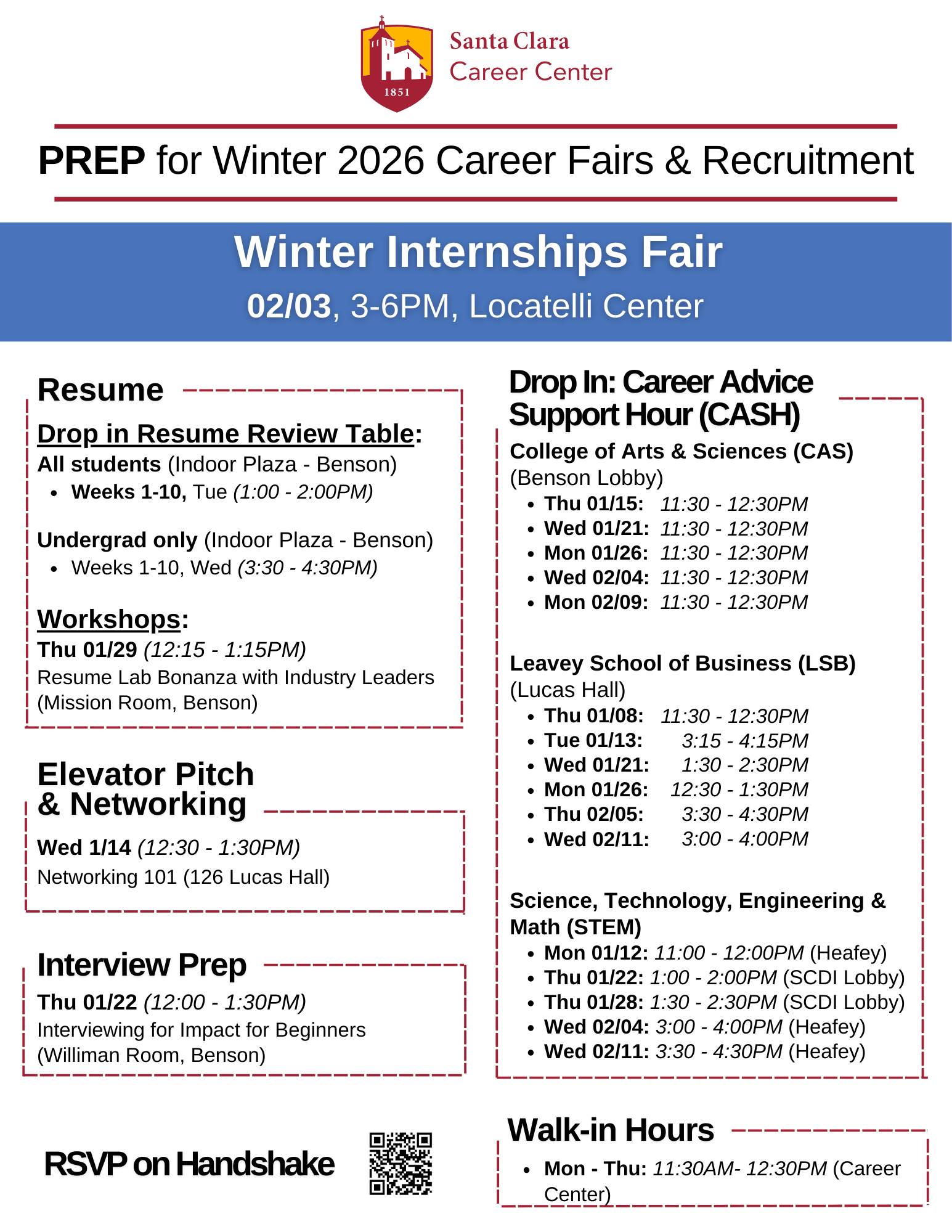 Winter Quarter 2026 Events Flyer