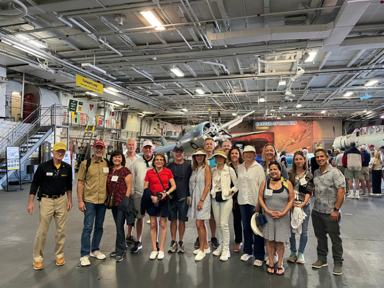 Photo of group on USS Midway