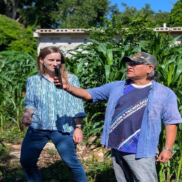 Testing out the app in the field 