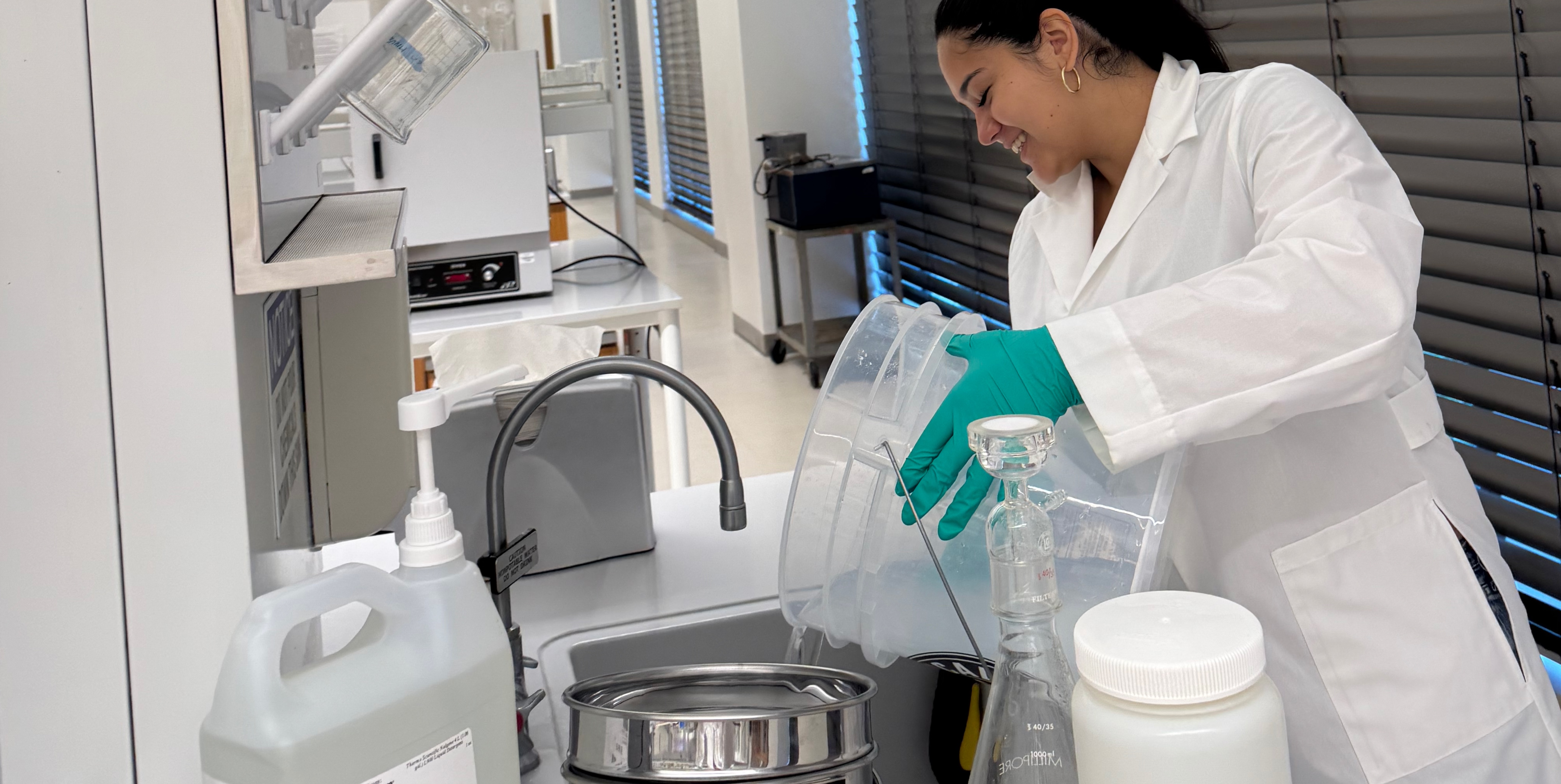 Student working in lab