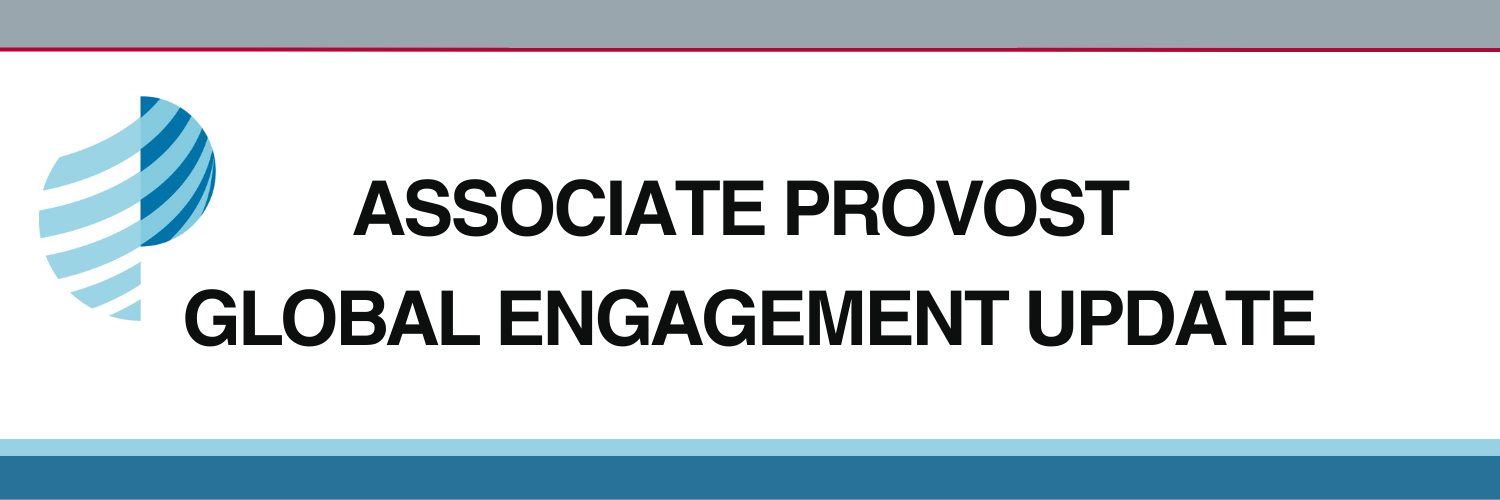 Email header saying Associate Provost Global Engagement Update to introduce the email content