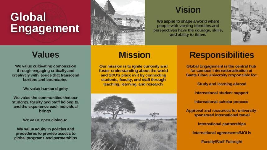 PDF visual and link to Global Engagement's Mission, Values, Vision, and Responsibilities