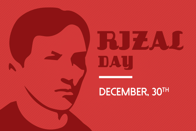 Outline of Jose Rizal's face with the words 