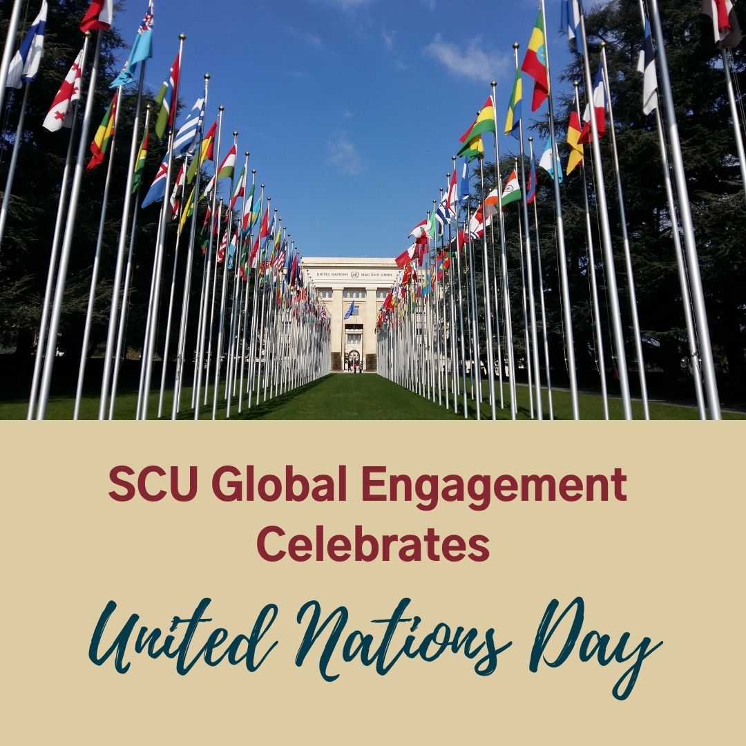 A flyer with a picture of multiple country flags that reads