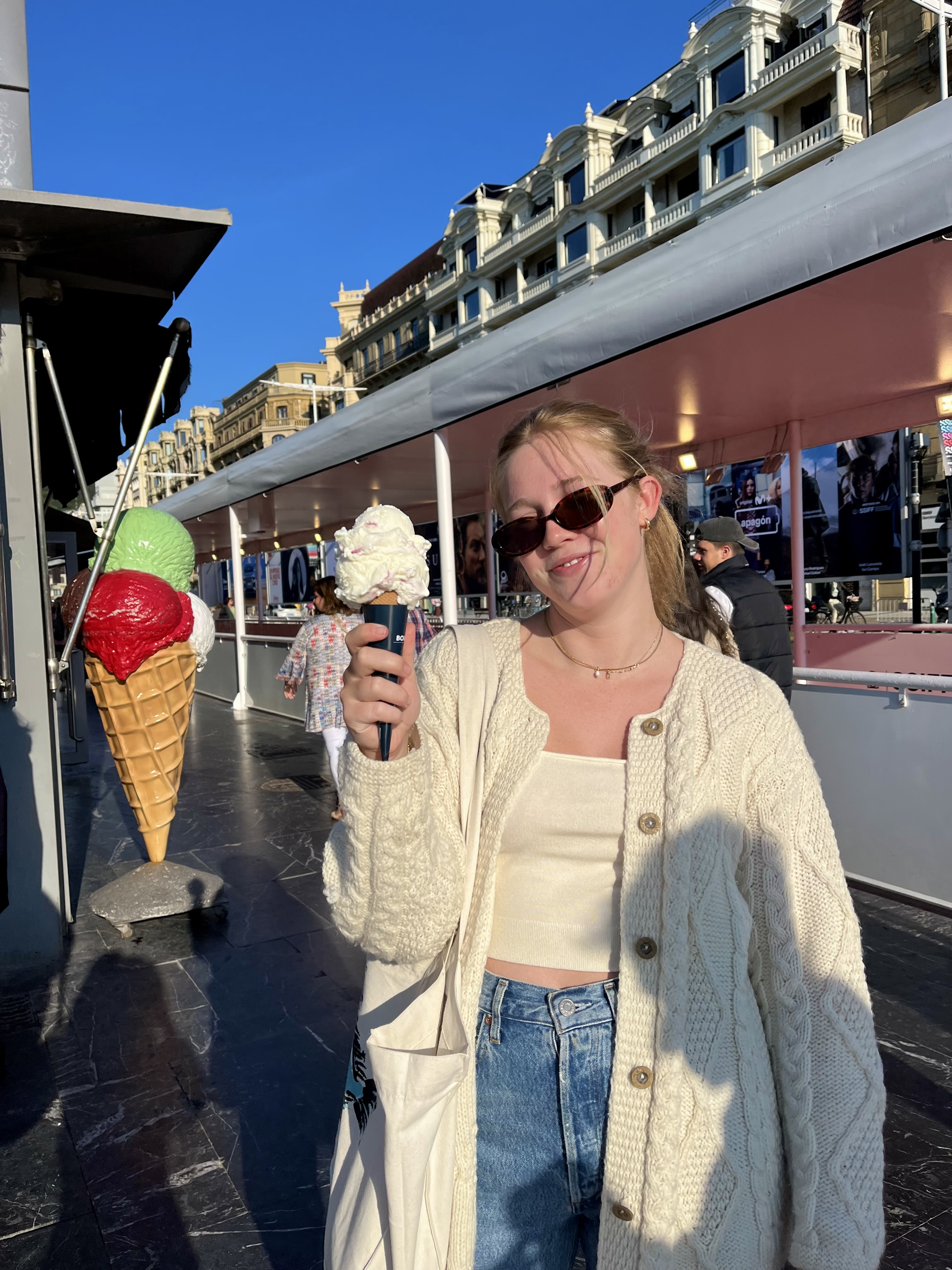 Nicole Van Stralen holding an ice cream cone