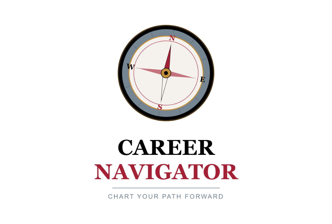 logo for career navigator with antique compass 