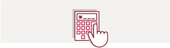 Rates icon of a calculator 