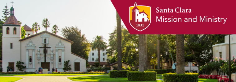 Mission & Ministry Banner 3 Mission Church with other buildings and roses and large header